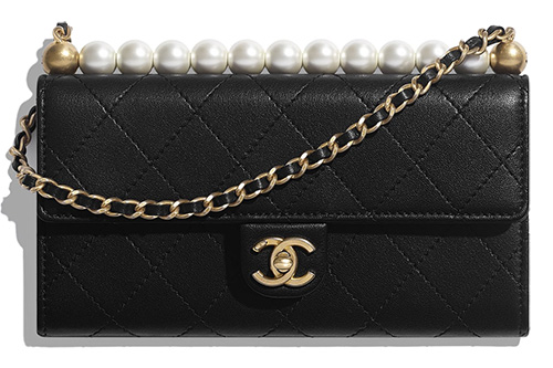 Chanel Pearl Short Handle With Chain Clutch thumb