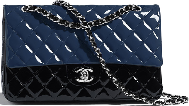 Chanel Bi Color Patent Classic Flap Bag