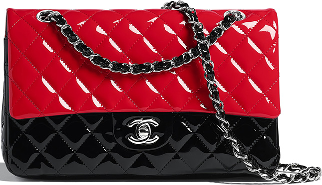 Chanel Bi Color Patent Classic Flap Bag