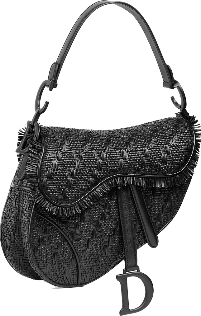 Dior Saddle Braided Leather Strips Bag