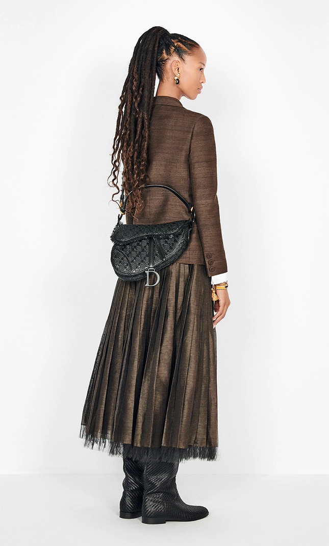 Dior Saddle Braided Leather Strips Bag