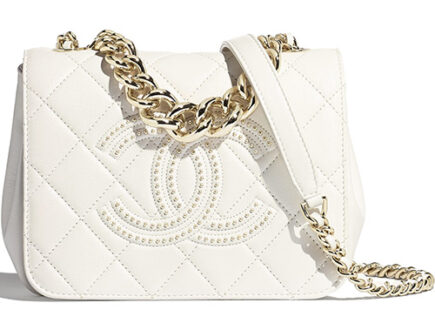 Chanel Embossed Studded Logo Bag thumb