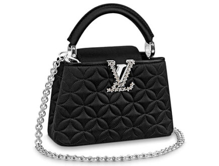 Louis Vuitton Monogram Flower Embossed Capucines Bag WITH gem stones LV Logo thumb