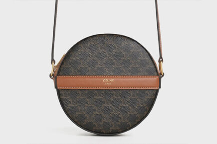 Celine Triomphe Canvas Round Purse On Strap thumb