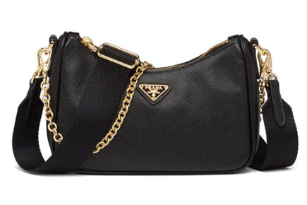 Prada Saffiano Halfmoon Bag thumb