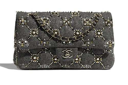 Chanel Crystal Pearl Quilted Classic Flap Bag thumb