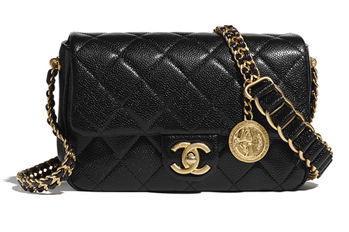 Chanel Medallion Bag With Large Woven Leather Strap thumb