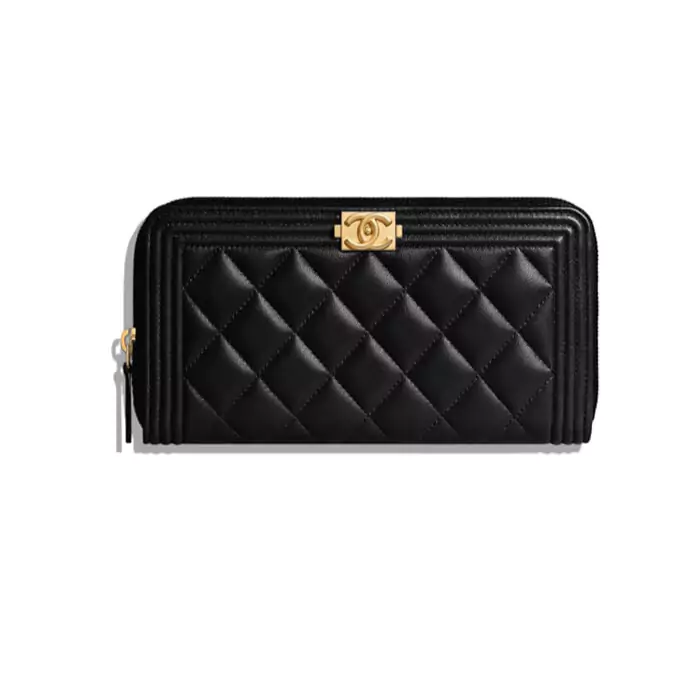 chanel boy zipped wallet Replica Shopping 2 1