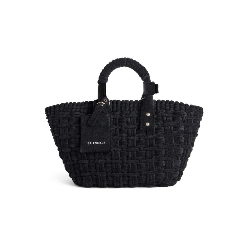 Balenciaga Bistro XS Basket With Strap in Fake Calfskin black