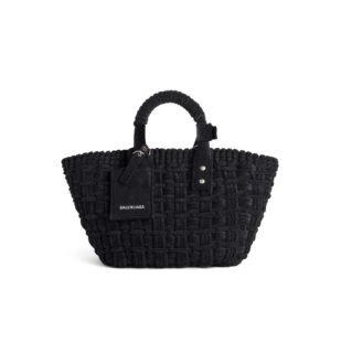 Balenciaga Bistro XS Basket With Strap in Fake Calfskin black