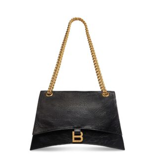 Balenciaga Crush Medium Bag in Crushed Calfskin black