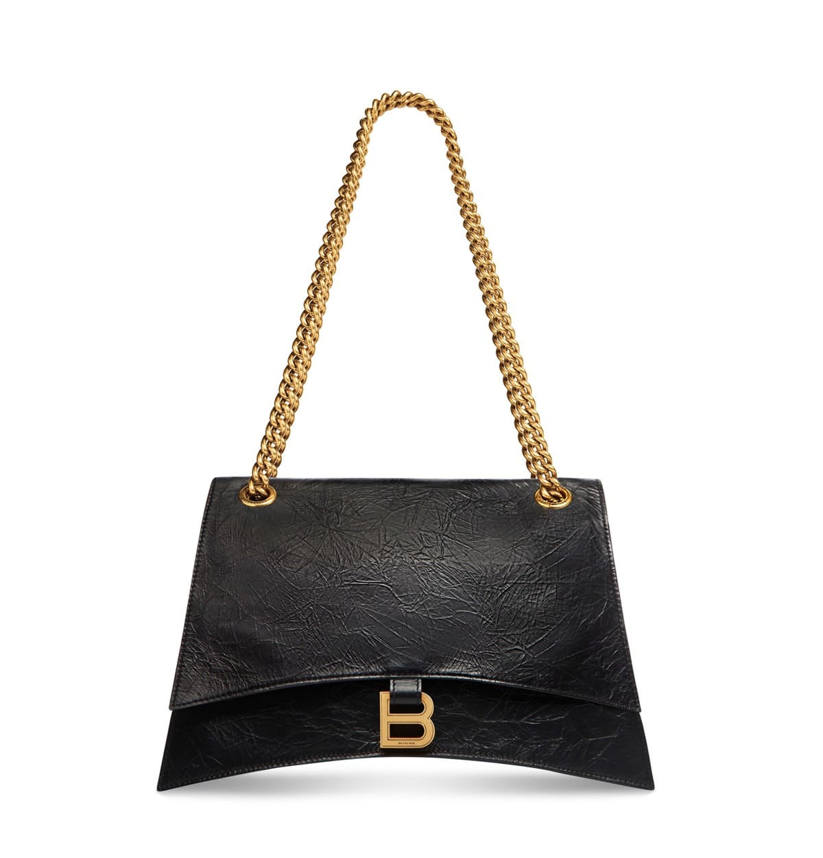 Balenciaga Crush Medium Bag in Crushed Calfskin black