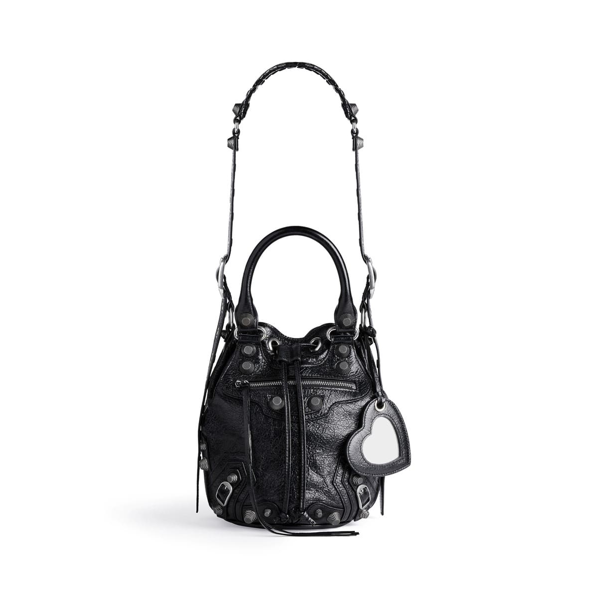 Balenciaga Le Cagole Small Bucket Bag in Arena Lambskin black