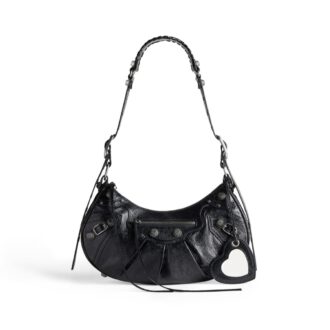 Balenciaga Le Cagole Small Shoulder Bag in Arena Lambskin black