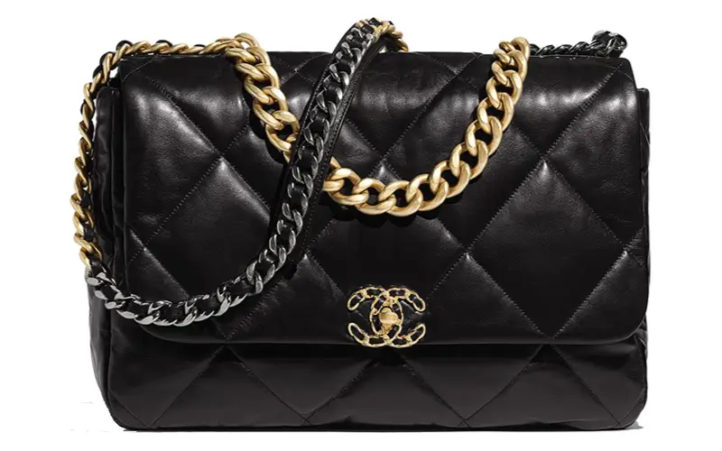 chanel 19 bag front